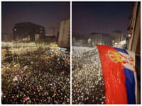 Na protesty v Belehrade prišlo vyše 100-tisíc ľudí