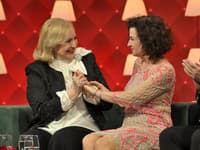 Ada Straková a Beáta Dubasová v talkshow Sieň slávy. 