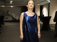 Herečka Petra Dubayová na odovzdávaní cien Slnko v sieti. 