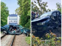 Hrôza na železnici: Vodič vbehol pod nákladný vlak! FOTO Auto tlačil 400 metrov, zasahoval VRTUĽNÍK