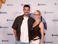 Markíza média párty. Na snímke Martin Kulhánek, Laura Chrebetová