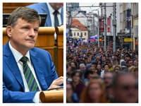Protest proti vladi Roberta Fica poteka na Námestí SNP v Bratislavi