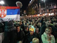 Protestné zhromaždenie v Belehrade