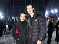 Módna prehliadka Marcela Holubca. Na snímke Adriána Brnčalová, Kristián Macháček