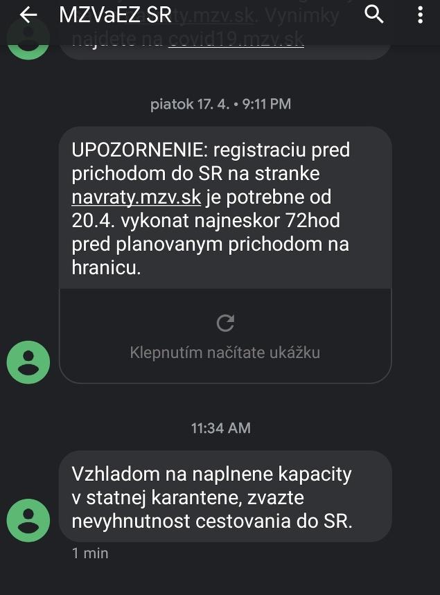 SMS od ministerstva šokovala