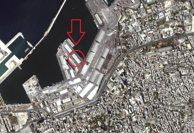 Satelitná snímka z minulosti, na ktorej je znázornené miesto inkriminovaného skladu