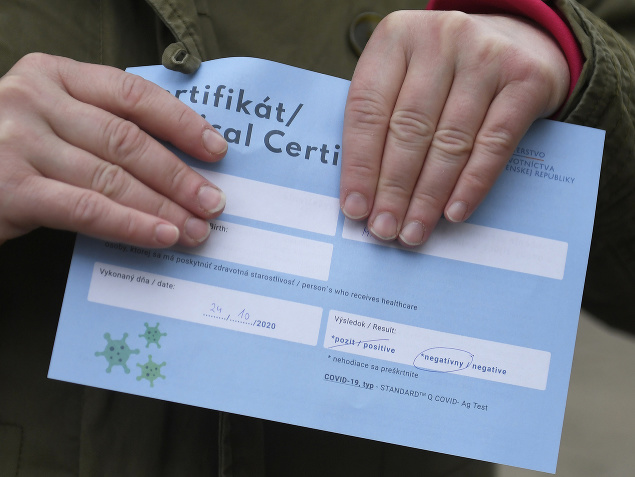 Po testovaní dostanete do rúk takýto modrý certifikát.
