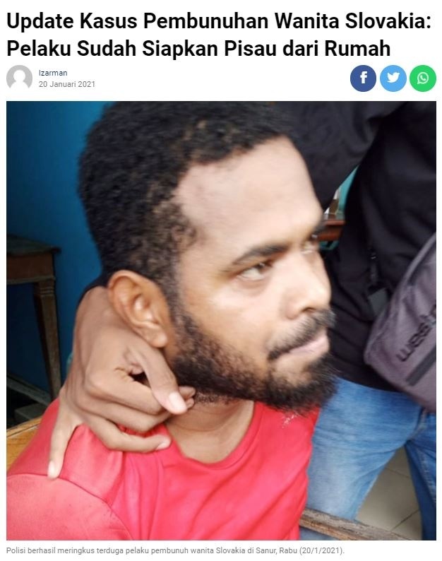 Podozrivého muža zadržala polícia v lokalite Sanur.