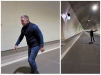 Fico pokrstil tunel, ktorý dokončili po 27 rokoch: Premiér ho udychčaný celý prešiel na korčuliach!