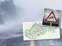 Slovensko pod výstrahami: Sneh, záveje a vietor ovplyvňujú aj zjazdnosť ciest