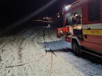 Požiar chaty v obci Čremošné v okrese Turčianske Teplice.