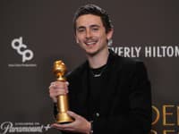 Najlepší herec v komédii alebo muzikáli: Timothée Chalamet (Veľký Marty)