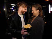 Premiéra filmu Šviháci. Na snímke Vilda Šír, Zuzana Kubovčíková Šebová