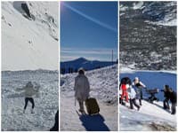 Šialené zábery z Tatier: Kabelka a telefón v ruke, kočík, či kufor na kolieskach! VIDEÁ turistov bavia internet