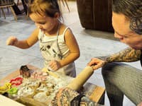 Gábor Boráros s dcérkou