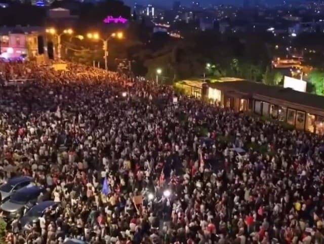 Protest v meste Tbilisi