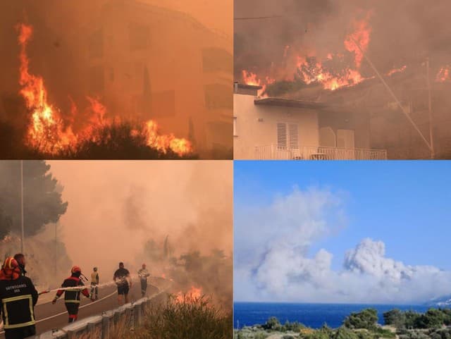 Požiar na pobreží Chorvátska