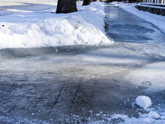 Sidewalk covered with a
