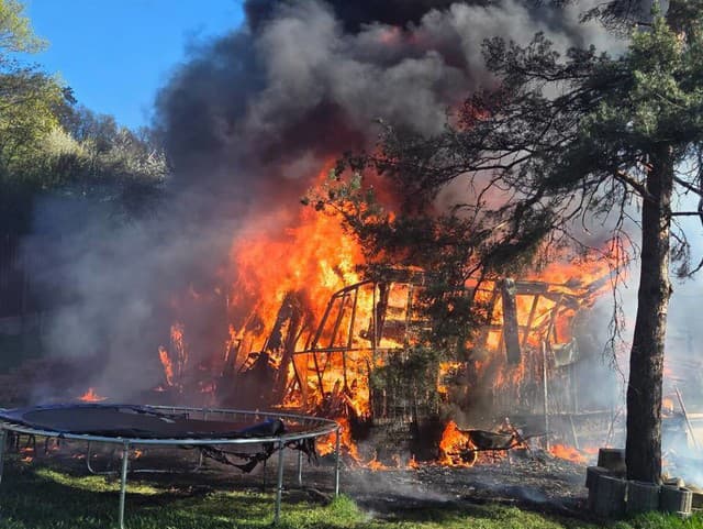 Požiar chaty v košickej