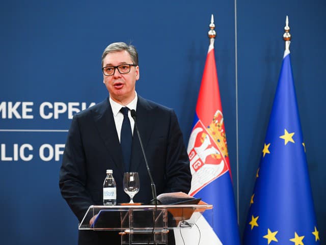 Na snímke prezident Srbskej