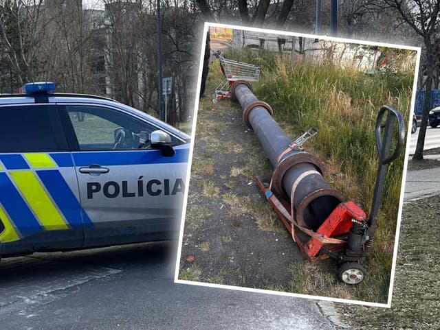 PORIADNY bizár! Dvojica ukradla 600-kilogramové potrubie... FOTO Neuveríte, ako ho prenášali cez Bratislavu