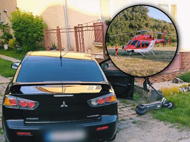 HROZIVÁ nehoda na strednom Slovensku: Po zrážke kolobežkára s autom musel po chlapca (13) letieť vrtuľník