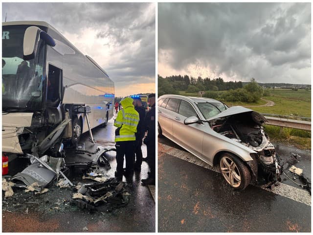 Ďalšia VÁŽNA nehoda autobusu: Zrazil sa s autom, hlásia zranených! Vyhlásili mimoriadnu udalosť, cestu uzavreli