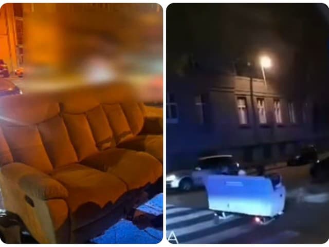 Bizár ako vyšitý: VIDEO Mladíci jazdili po Bratislave na GAUČI! Vyvádzali policajtom priamo pod nosom
