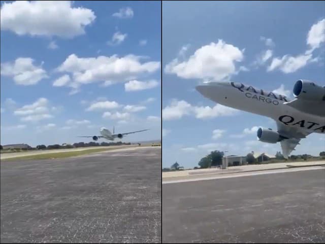 Boeing sa krídlom takmer