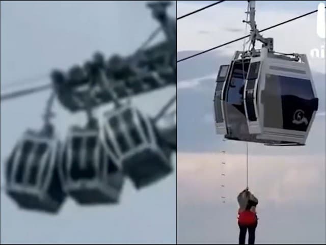 Kabíny lanovky narazili do
