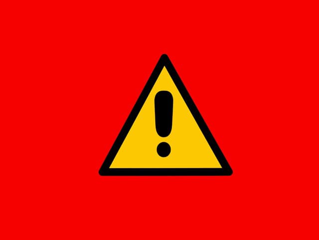 Warning sign with yellow