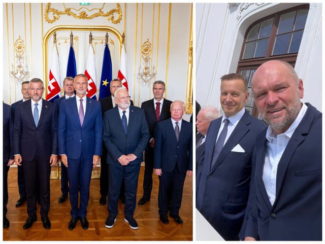 Veľká stretávka predsedov NR SR na hrade: Kollár so Sulíkom vysmiatí bok po boku, už čoskoro môžu opäť spojiť sily!