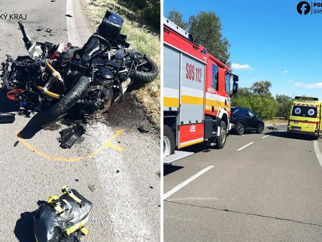 Tragická nehoda na juhu Slovenska: FOTO Po zrážke motorky s autom zomrel jeden človek! FOTO Zo záberov mrazí