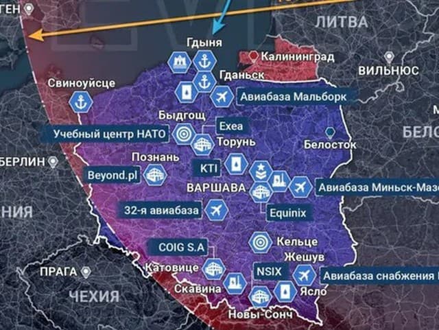 Mapa zobrazuje možné ciele