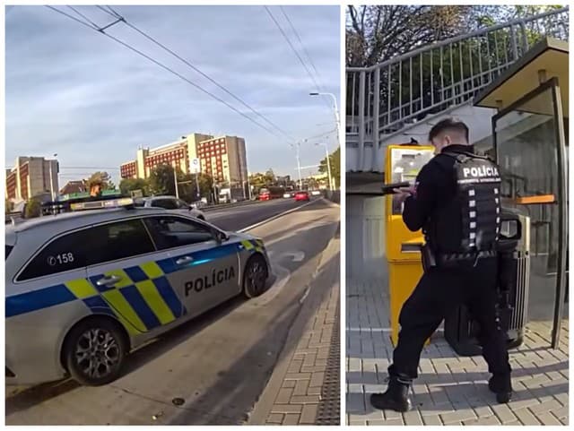Útočník s nožom sa vyhrážal študentom na zastávke: Policajti zverejnili autentické VIDEO zo zásahu v Bratislave