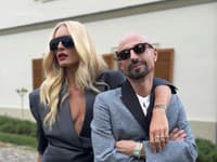 Oslava 50. narodenín moderátora Leoša Mareša, Simona Krainová a fashion sytlista Filip Vaněk