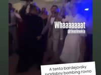 Tina prišla prekvapiť novomanželov.