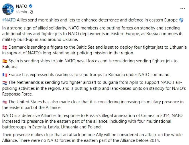 MIMORIADNE Reakcia NATO na
