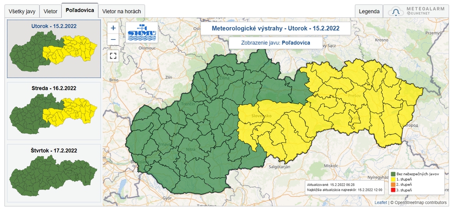 Výstraha pred poľadovicou platí pre stredné a východné Slovensko