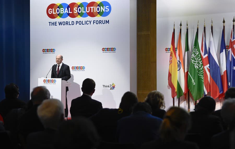 Olaf Scholz na summite Global Solutions v Berlíne