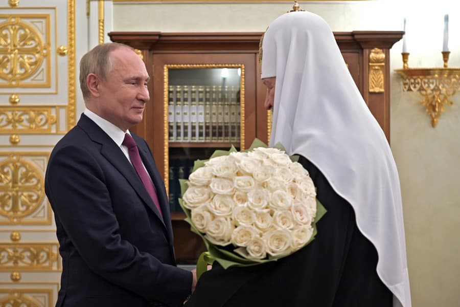 Patriarcha Moskvy a celej Rusi Kirill s Vladimirom Putinom