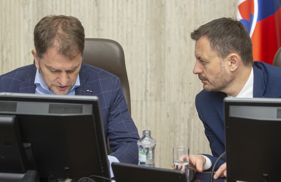 Predseda vlády SR Eduard Heger a minister financií SR Igor Matovič