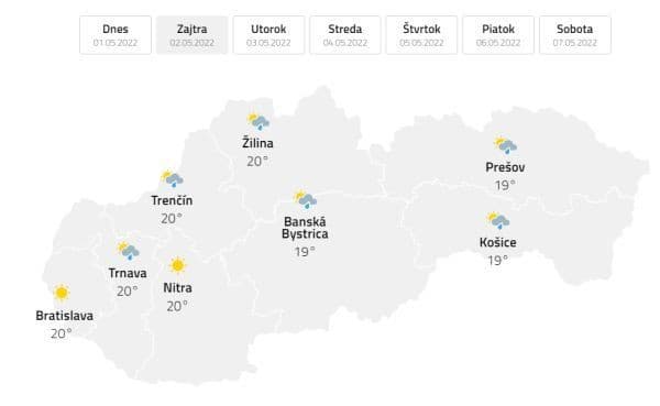 PREDPOVEĎ počasia na prvé