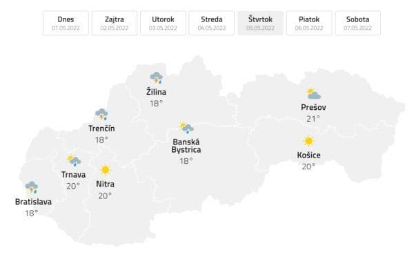 PREDPOVEĎ počasia na prvé