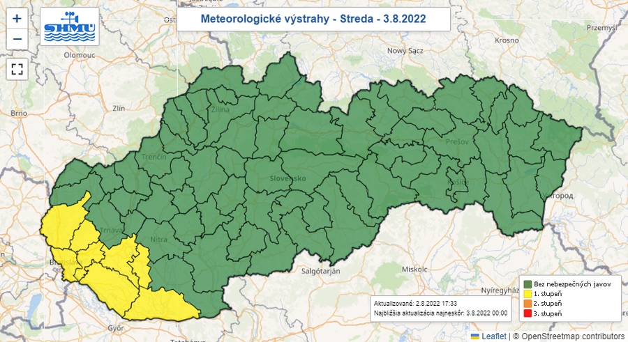 Na západe Slovenska budú opäť vysoké teploty
