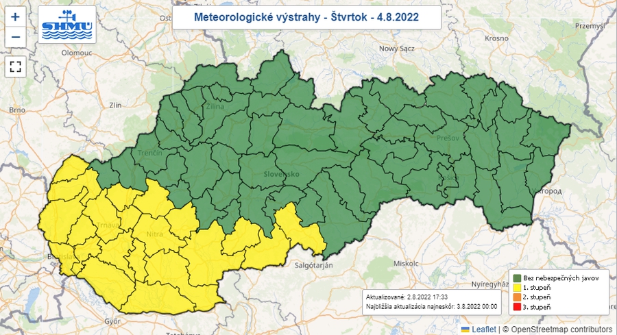 Na západe Slovenska budú opäť vysoké teploty