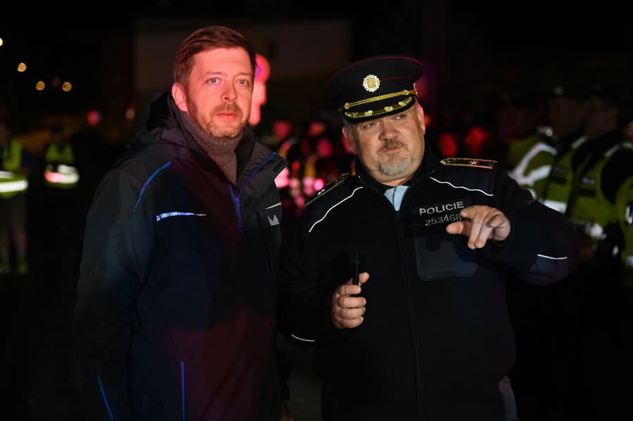 Na snímke zľava minister vnútra ČR Vít Rakušan a riaditeľ polície Juhomoravského kraju Leoš Tržil.