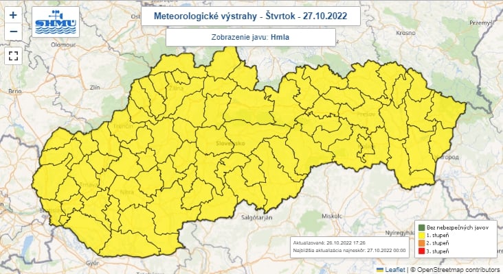 Meteorológovia upozorňujú na hmlu na celom Slovensku