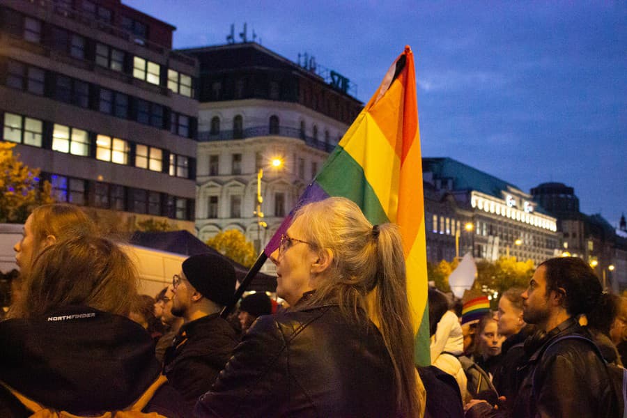 Zhromaždenie Spoločne proti nenávisti na Václavskom námestí v Prahe