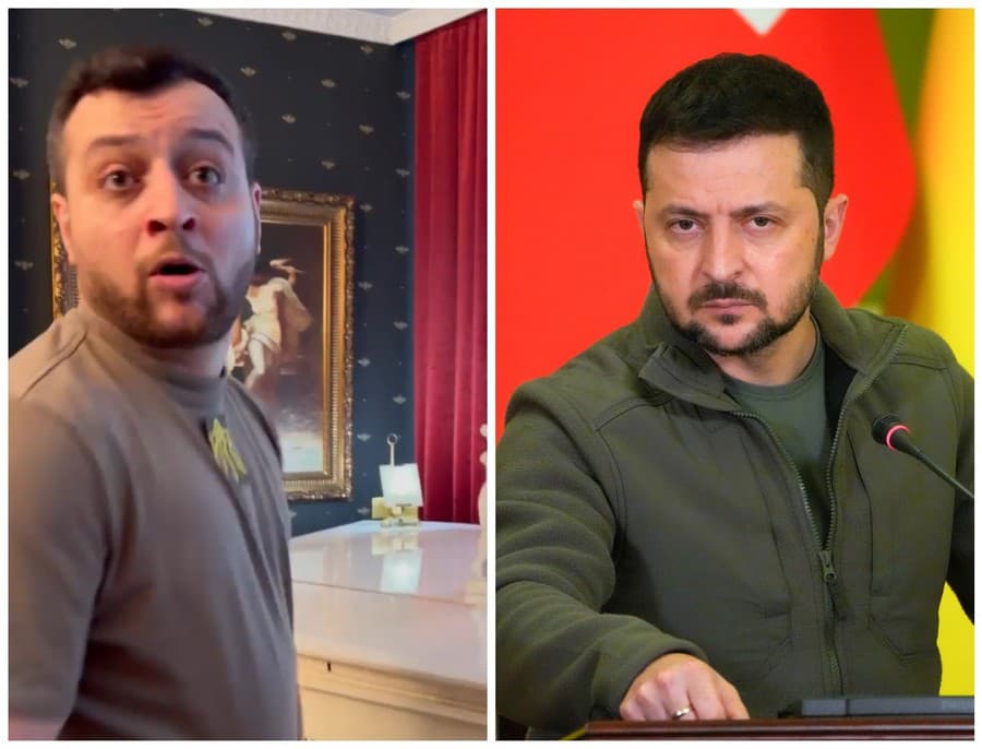 Vľavo je fotografia z hoax klavírového videa, napravo skutočný prezident Zelenskyj.